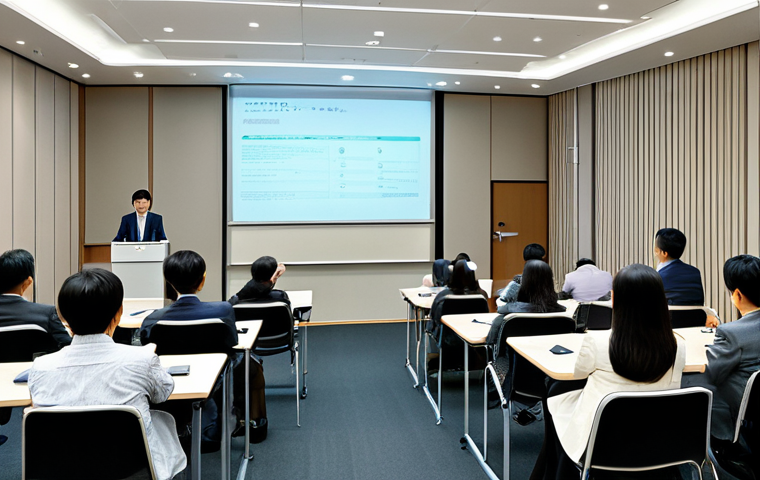 Engaging Seminar Scene**

"A bright and modern seminar room in Tokyo, filled with attentive participants, fully clothed, listening to a charismatic speaker in professional attire. Projector displays a slide about "地域の知恵" (local wisdom). Include networking and collaborative energy. Safe for work, appropriate content, professional, perfect anatomy, natural proportions, well-formed hands, proper finger count, family-friendly, modest clothing."

**