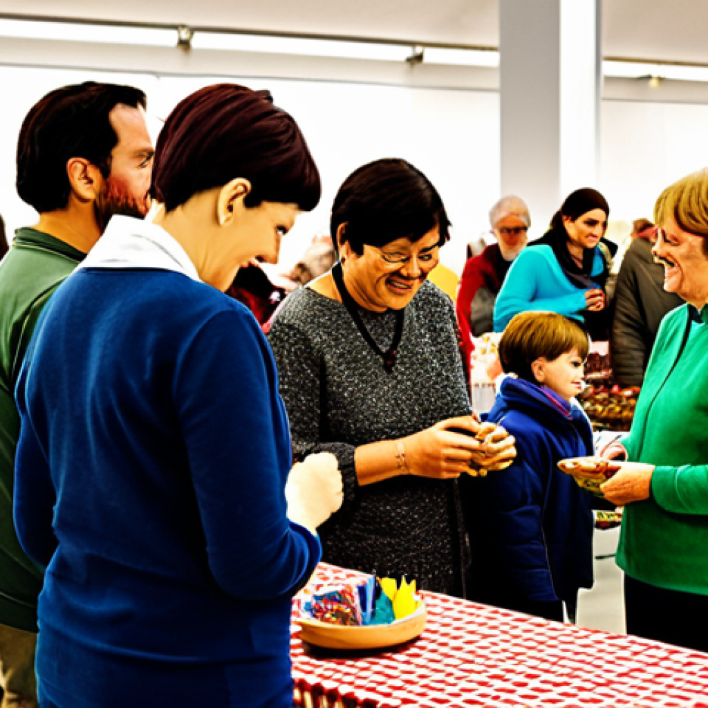 커뮤니티 내 소통을 통한 친밀감 구축하기 - Community Event**

A brightly lit community center. Focus on a diverse group of people (various ages...