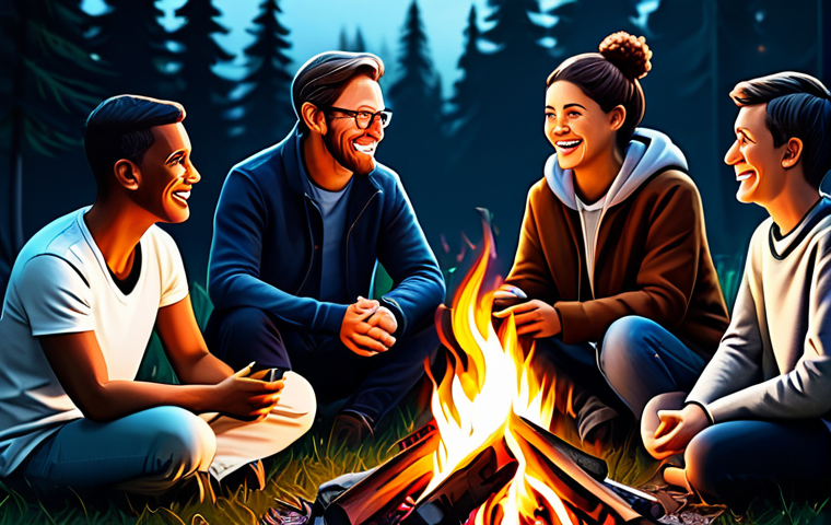 커뮤니티에서의 가치 있는 대화의 중요성 - Community Storytelling**

"A diverse group of people, fully clothed, gathered around a digital campf...