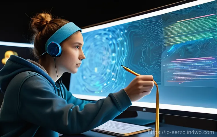 커뮤니티 서비스의 법적 위험 관리 방안 - **Prompt 2: Data Security and User Trust**
    "A professional-looking woman, dressed in a sleek bus...