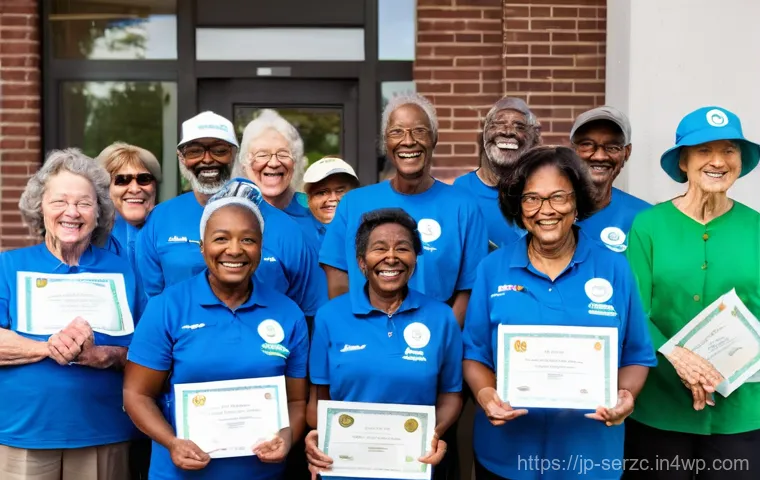 커뮤니티 활성화를 위한 자원봉사자 모집 전략 - **Prompt:** A modern, dynamic image featuring a diverse group of volunteers (young adults and adults...