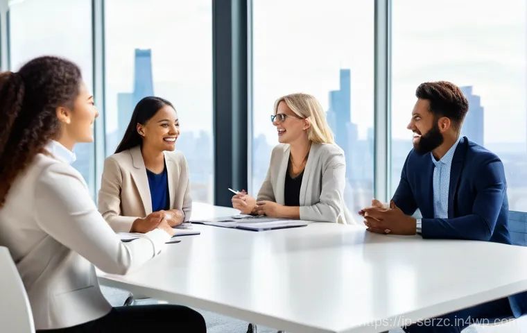 커뮤니티 내 리더십 개발 프로그램 구성하기 - **Prompt 1: Diverse & Inclusive Modern Leadership**
    A vibrant, medium-shot, professional photogr...