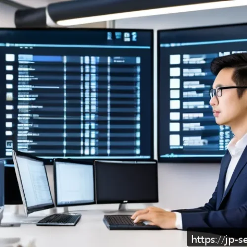 커뮤니티 서비스의 법적 규제 및 대응 방안 - A modern Japanese community manager in a sleek office environment, reviewing copyright infringement ...