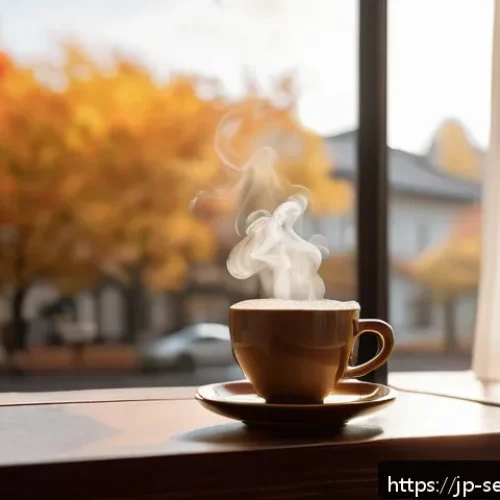 상호작용을 촉진하는 커뮤니티 포토 챌린지 - A warm and cozy morning scene capturing the steam rising from a freshly brewed cup of coffee placed ...