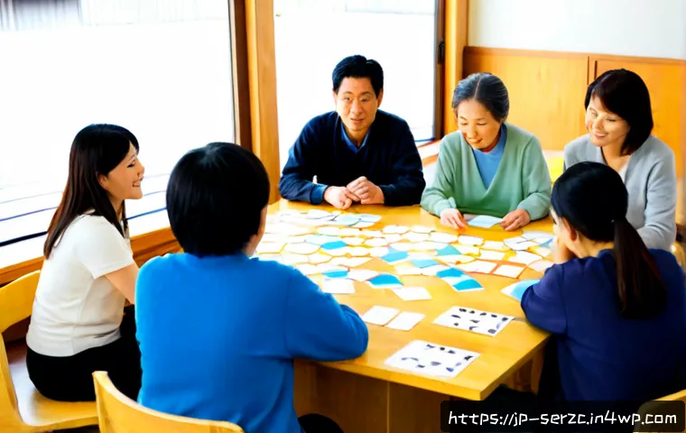 커뮤니티의 비전 수립과 공유 방법 - Photorealistic community planning workshop in a bright modern Japanese neighborhood hall, diverse ad...