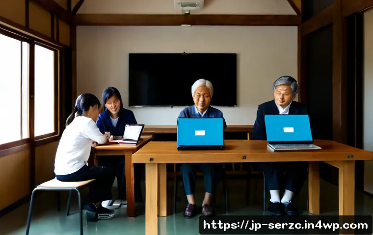 커뮤니티 기반 서비스의 윤리적 운영 원칙 - Photorealistic community service ethics meeting in a modern Japanese neighborhood center, diverse ad...